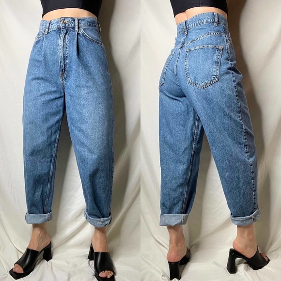 Zara Denim - Zara slouchy balloon leg jeans high rise waist baggy barrel slouch blue 4